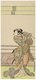 Japan: The Kabuki actor Onoe Kikunojo as a female samurai. Kinchodo Sekiga, c.1780-1790